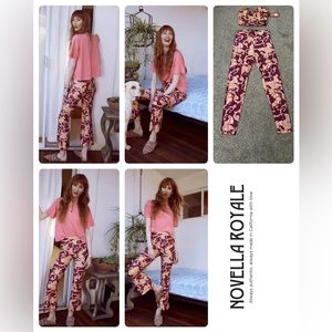 Product details
Size:S

Leg Style:Flare
Color:Wine Chrystanthemum